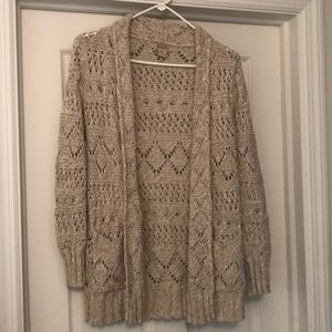 Lucky Brand cotton crochet cardigan